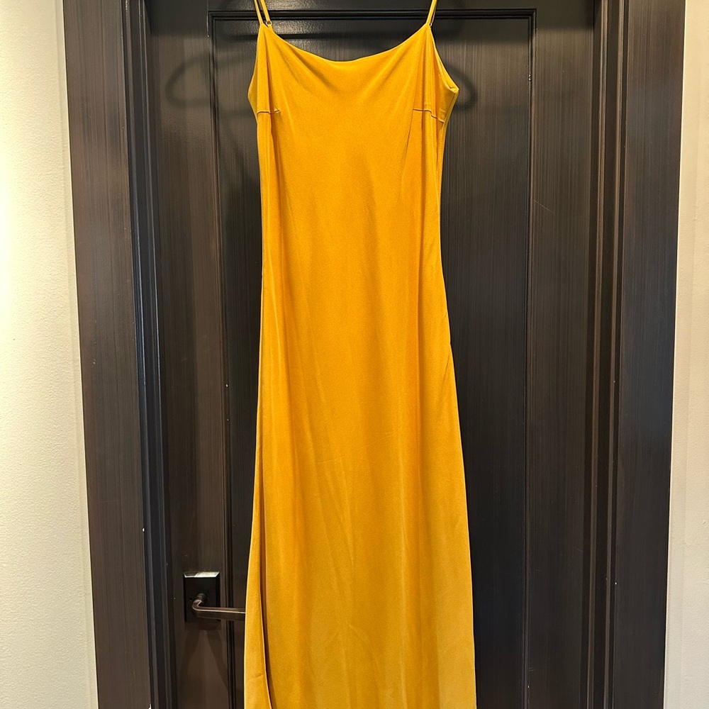 Olivia Von Halle silk slip mustard dress - size 4